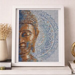 Buddha Framed Diamond Wall Art 12”x16”